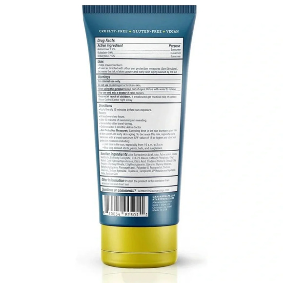 Oars + Alps SPF 35 Sunscreen Aloe Leaf Juice & Vitamin E Infused Lotion6 Oz - Picture 2 of 2